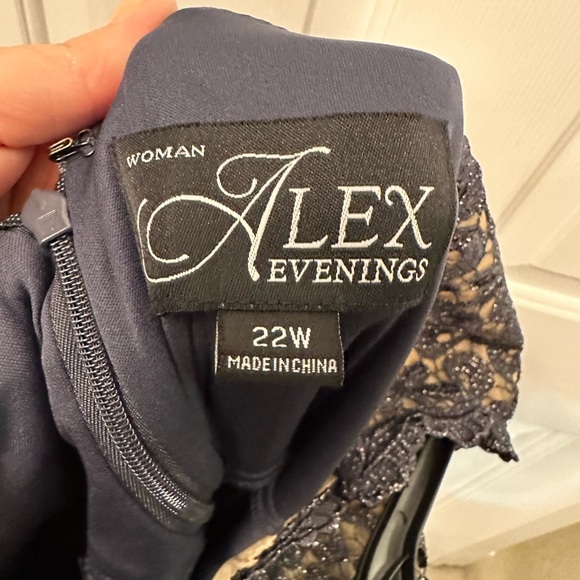 Super flattering formal gown for a special event. EUC 22W Alex Evening gray gown - Picture 4 of 7